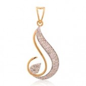 Beautifully Crafted Diamond Pendant Set with Matching Earrings in 18k gold with Certified Diamonds - PD1449P